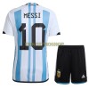 Original Trikotsatz Argentinien 3 Star MESSI 10 Heimtrikot WM 2022 Für Kinder